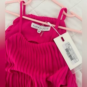 VICI | Endless Rose Pleated Halter Top in Hot Pink